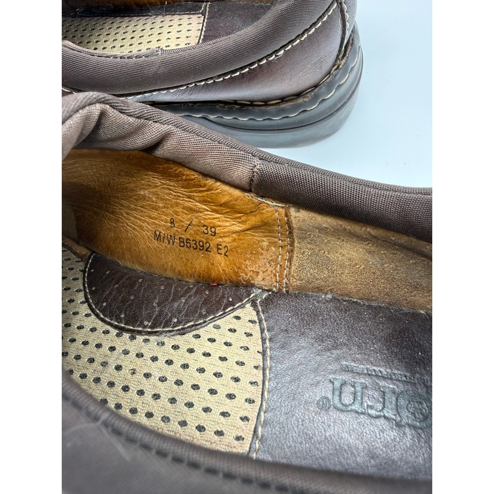 Born Womens 8 Leather Slip On Clogs Mules Casual Comfy Essential Basic Earthy - Picture 6 of 7